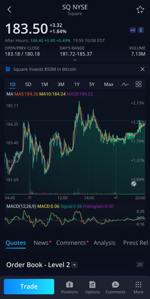 Webull mobile trading platform