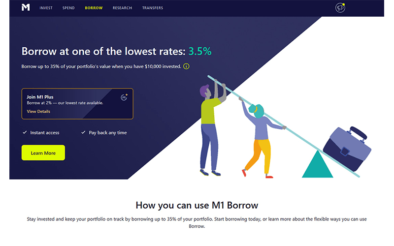 M1 Finance Borrow Screenshot