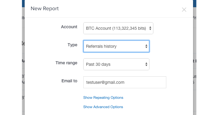 Coinbase Referral History