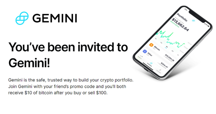Sign up with a Gemini referral code
