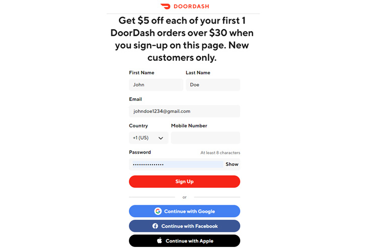 How to sign up with a DoorDash referral link