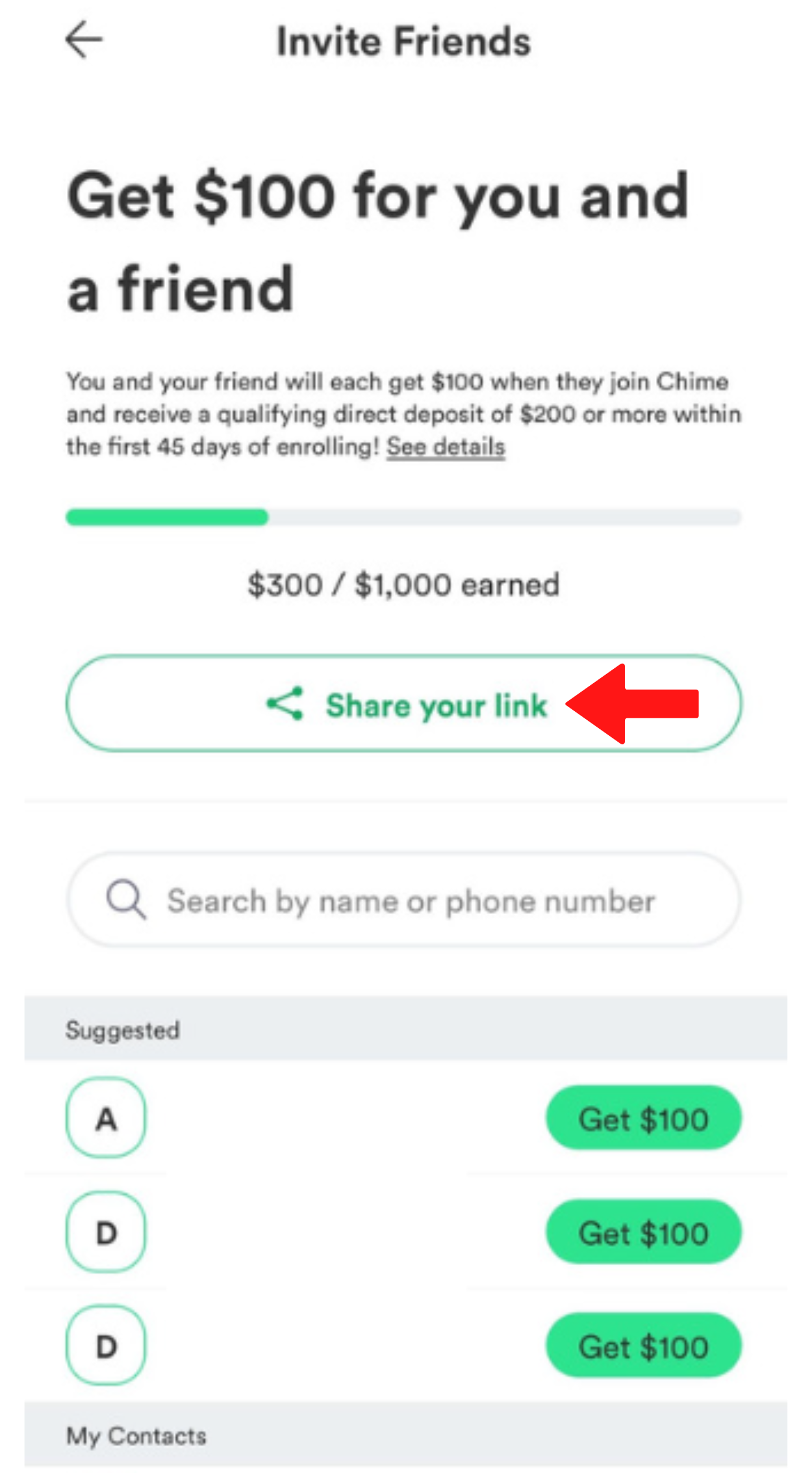 Share Chime Referral Bonus