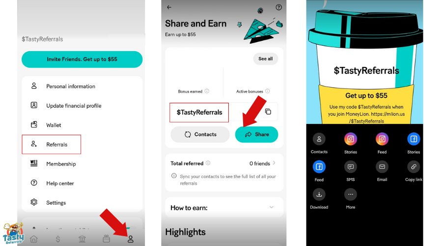 Where is the Referral Code on MoneyLion