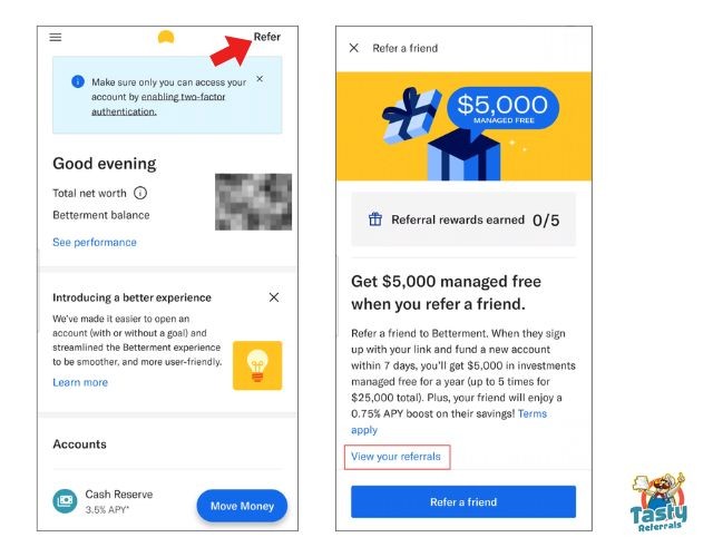 Where to find your Betterment referrals