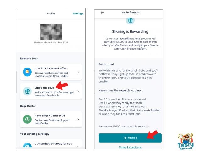 Where is your SoLo referral link