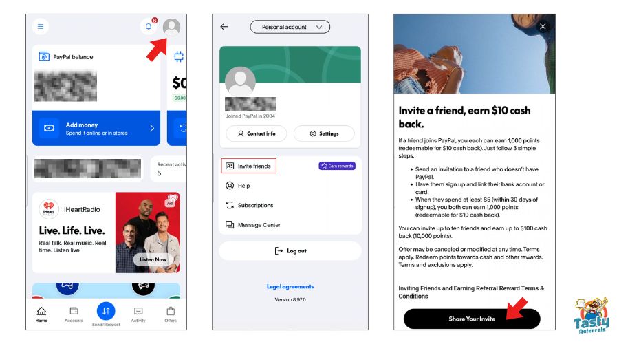 How to find your Paypal referral link